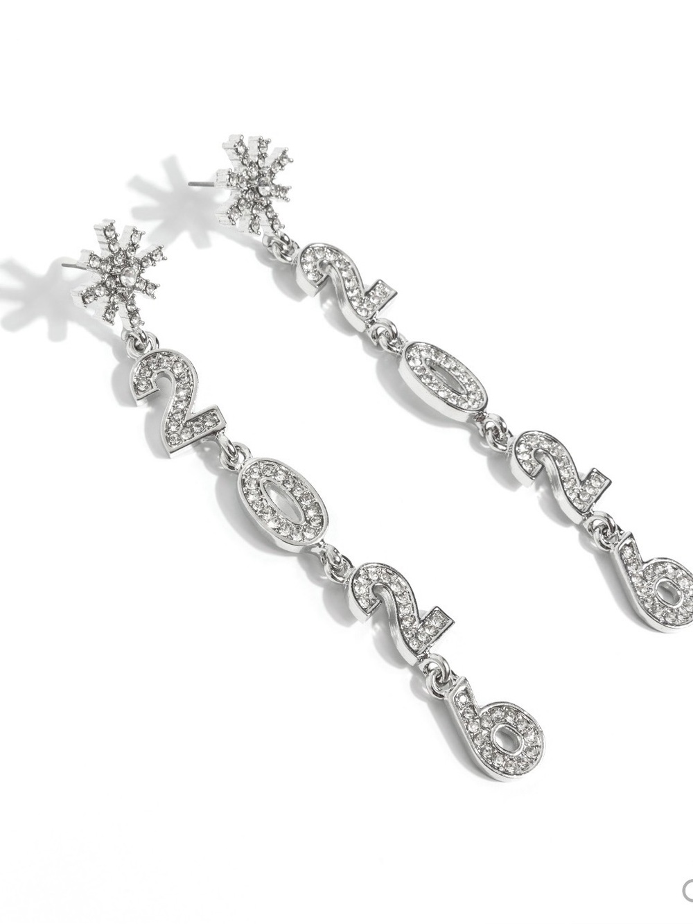 Crystal 2020 Drop Earrings - Silver